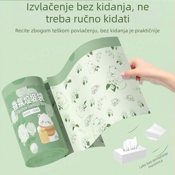 100 paketa vrećica za kućnu upotrebu, s vrpcom, otporne na kidanje, velikog kapaciteta, za kuhinjski otpad, ekstra debele