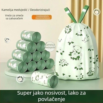 100 paketa vrećica za kućnu upotrebu, s vrpcom, otporne na kidanje, velikog kapaciteta, za kuhinjski otpad, ekstra debele
