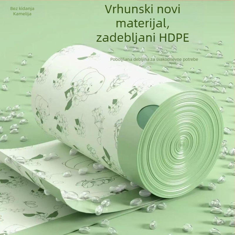 100 paketa vrećica za kućnu upotrebu, s vrpcom, otporne na kidanje, velikog kapaciteta, za kuhinjski otpad, ekstra debele
