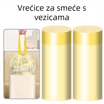 100 komada kućanskih vrećica za smeće s vrpcom, velike veličine, debeli, za kuhinjske otpadke