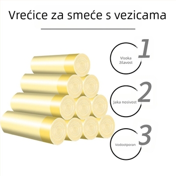 100 komada kućanskih vrećica za smeće s vrpcom, velike veličine, debeli, za kuhinjske otpadke