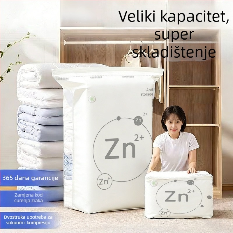 Antibakterijske vakuumske vrećice za pohranu bez pumpe, za pokrivače, odjeću, perjane jakne i prtljagu; otporne na vlagu i jače.
