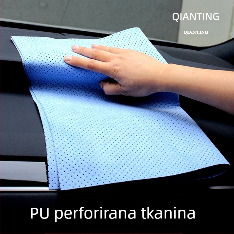 Perforirana mikrovlaknasta krpa za čišćenje automobila, debela i upijajuća, bez tragova, tekstura imitacije kože jelena, Sea-Island svila, magična krpa