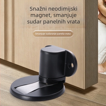 Podni stopper za vrata – debeli metal, 304 nehrđajući čelik, snažan magnetski nevidljiv zaštitnik za drvena vrata, bez bušenja