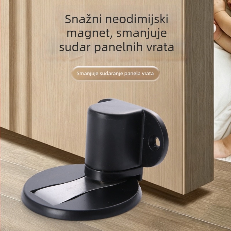 Podni stopper za vrata – debeli metal, 304 nehrđajući čelik, snažan magnetski nevidljiv zaštitnik za drvena vrata, bez bušenja