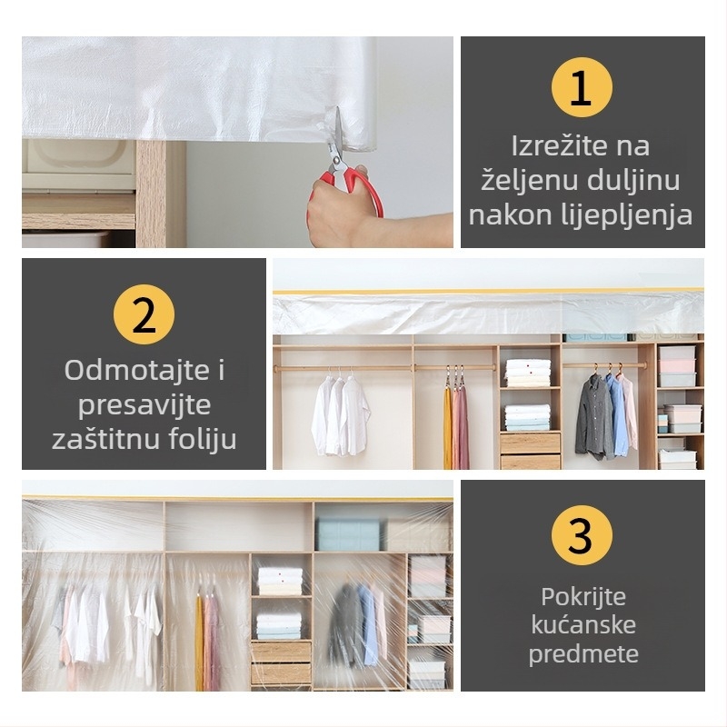 Biološki razgradiva zaštitna navlaka za prašinu za krevet i namještaj, jednokratna plastična folija za prašinu, kućna zaštita od prašine
