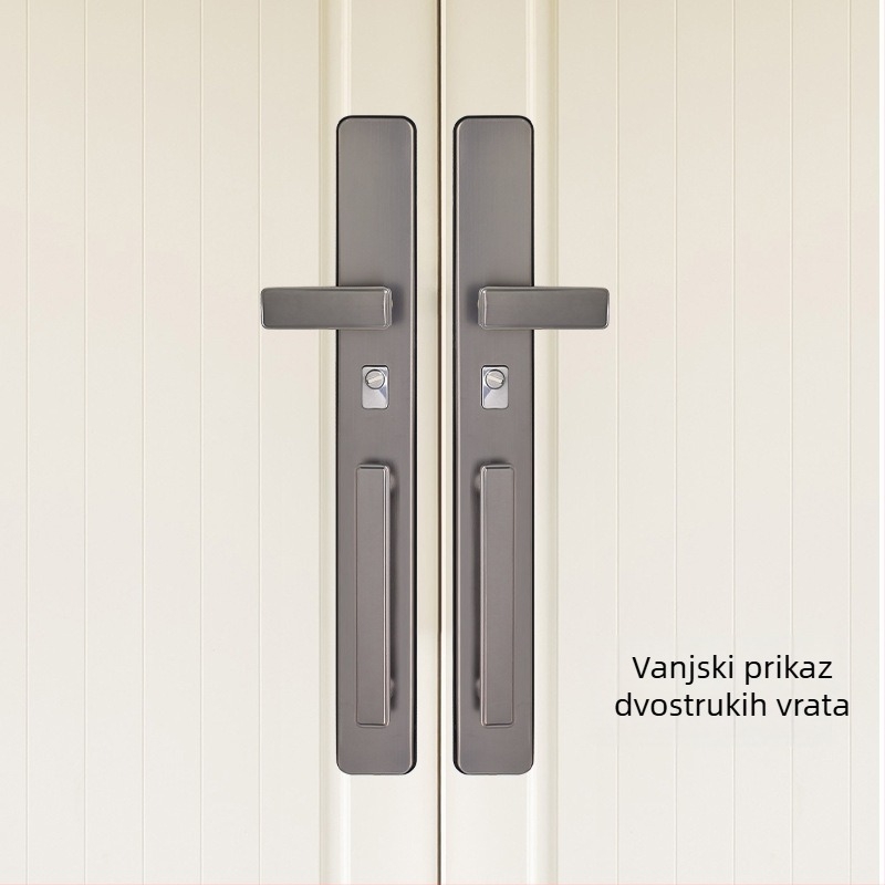 Duga kvaka za ulazna vrata od nehrđajućeg čelika, zaštita od krađe, višefunkcijski podesivi mehanizam zaključavanja.