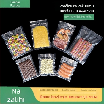 Vreće za vakuum s mrežastim uzorkom za pakiranje hrane, vreće za vakuum prehrambene kvalitete, kompatibilne s mašinama za pečaćenje, za čuvanje kuhanih namirnica