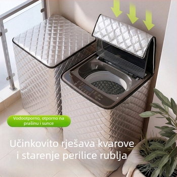 Pokrov za perilicu rublja za kupaonicu, vodootporan, potpuno zatvoren sa svih strana, zaštitni pokrov protiv prašine.