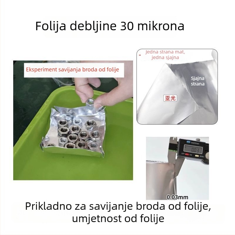 30 mm aluminijska folija za umjetnost i nastavu fizike, materijal za modeliranje brodoloma