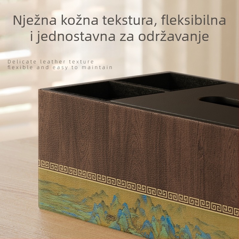 Kutija za maramice inspirirana dinastijom Song, modern kineski dizajn za dom i dnevni boravak, elegantan izgled s daljinskim upravljanjem, skladištenje za stolić za kavu 2026