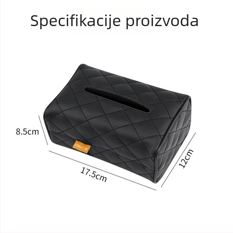 Kožna kutija za maramice za automobil, s visećim dizajnom na stražnjem naslonu sjedala