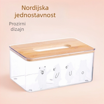 Kutija za maramice s dizajnom medvjeda, moderna i prijenosna, za dnevni boravak i kuhinju
