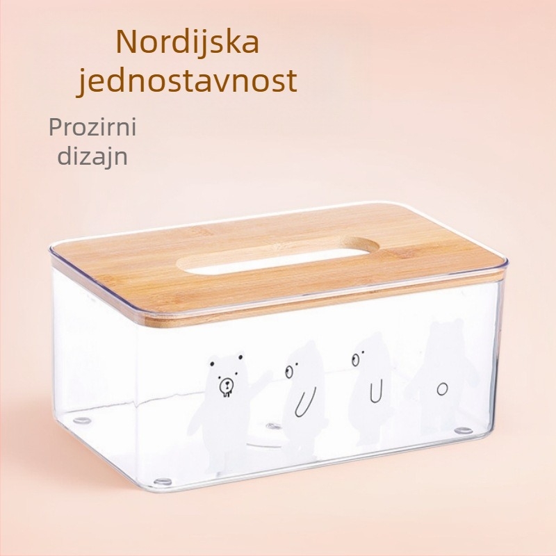 Kutija za maramice s dizajnom medvjeda, moderna i prijenosna, za dnevni boravak i kuhinju