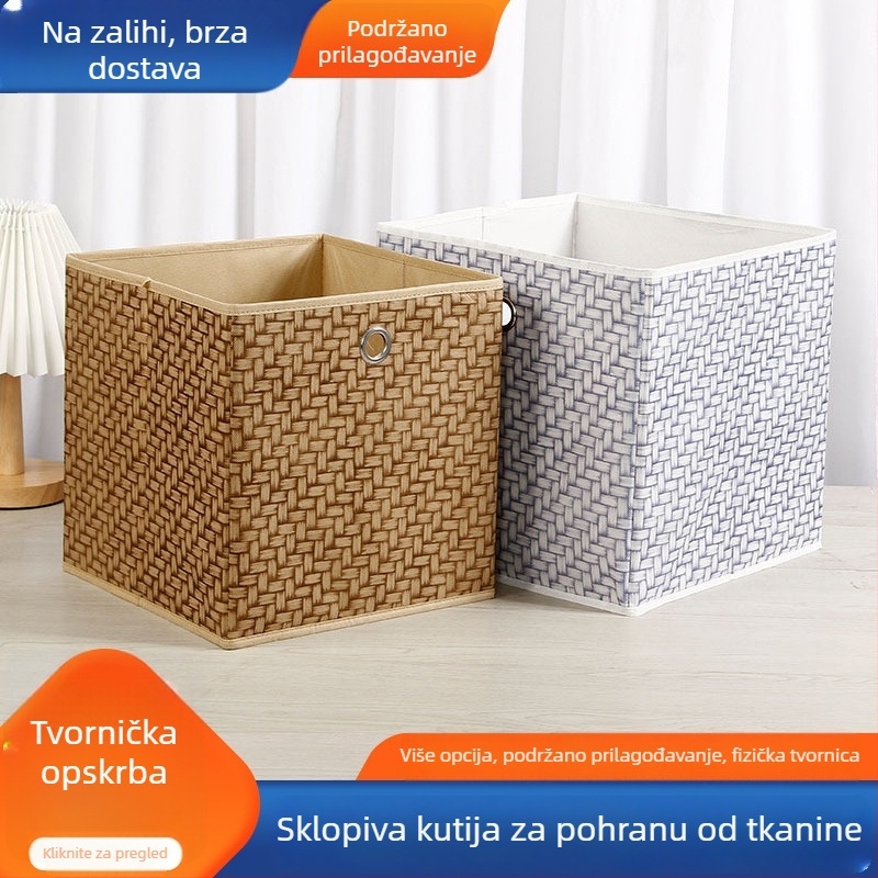 Sklopiva platnena košara za pohranu s ladicom za odjeću, igračke i donje rublje