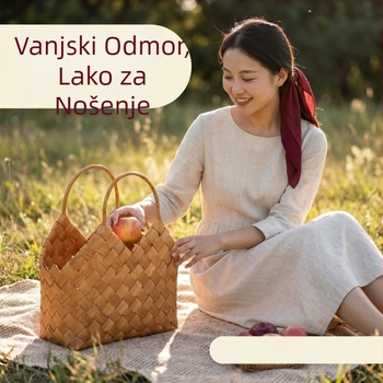 Nova kineska stil, ručno pletena košarica od drvenih čipova za Mooncakes i Zongzi u pakiranje darova