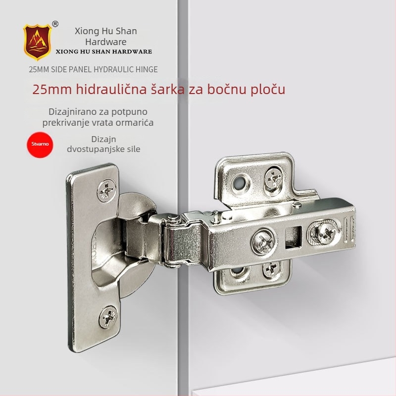 Hidraulišna šarka za ormarske ploče debljine 25 mm, dvostupan amortizer