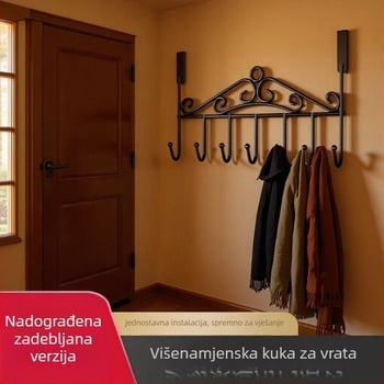 Vješalica za vrata bez tragova, snažna za odjeću i nosač za kapu, zidna montaža