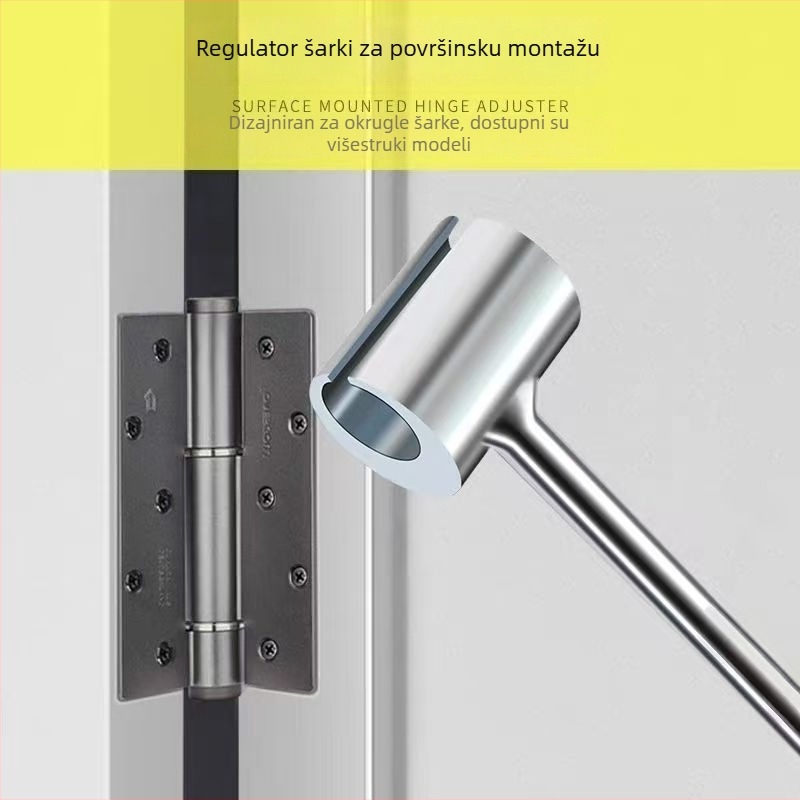 Ključ za podešavanje šupljine šarki vrata i prozora, u obliku zastavice