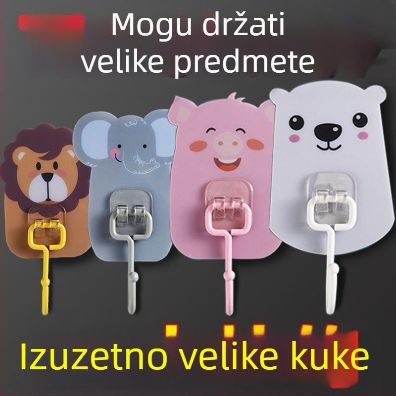 Slatka životinjska kuka s ljepilom – snažna, bez tragova, bez bušenja, za vrata, kupaonicu i hladnjak