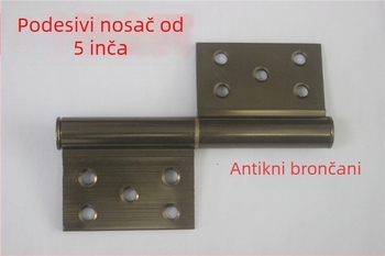 Aluminijska šarka za kupaonska vrata, oblik zastave, 5 inča, odvojiva, model 39