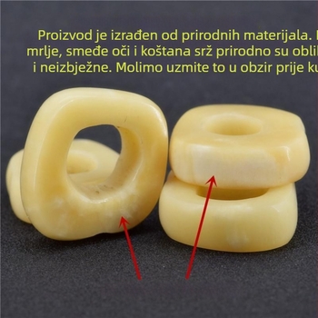 Prirodni kružni privjesak od kamilske kosti s Bodhi perlama i motivom zvijezda-mjesec, za lanac za pulover.