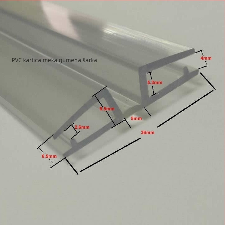 PVC fleksibilna os, ultra duga sklopna šarka, ojačana po uzorku lotosovog lista, četverokutni ravni plošni šark za panel, bez osovine