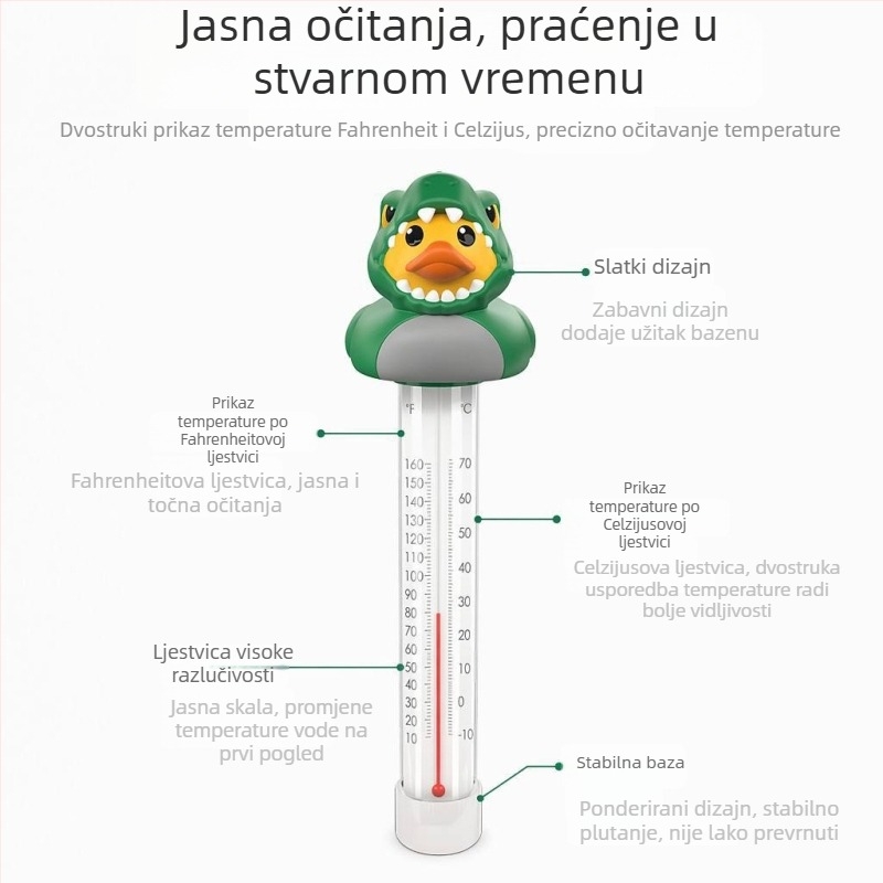 Životinjski dizajn plivajući termometar za bazen, višenamjenski mjerač temperature vode, -10 do 70 °C