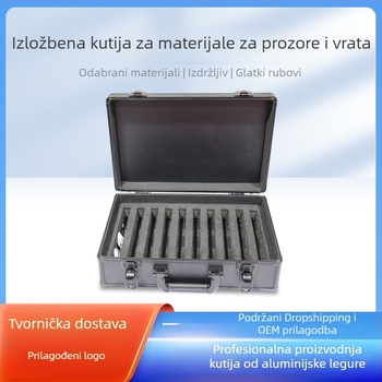 Prilagodljiva kutija za prikaz materijala za vrata i prozore te komplet alata od aluminijske legure