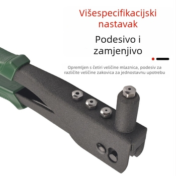 Prilagođeni ručni alat za zakovice za montiranje vrata i prozora – alat za uštedu rada za zakovice bez vidljivosti, 110-dijelni set u zelenoj kutiji, 4 pištolja, promjer zakovica 2,4/3,2/4,0/4,8 mm