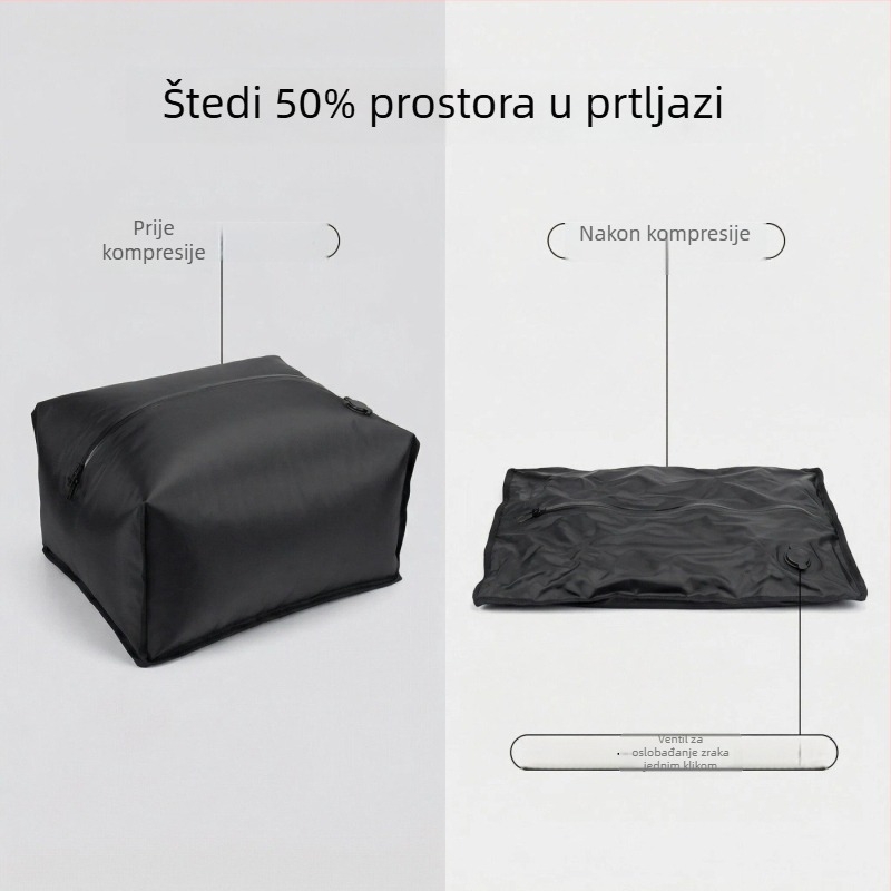 Vakuumska kompresijska torba za ruksak i prtljagu, velika kapaciteta, vodootporna, ispuštanje zraka, materijal s 13 slojeva