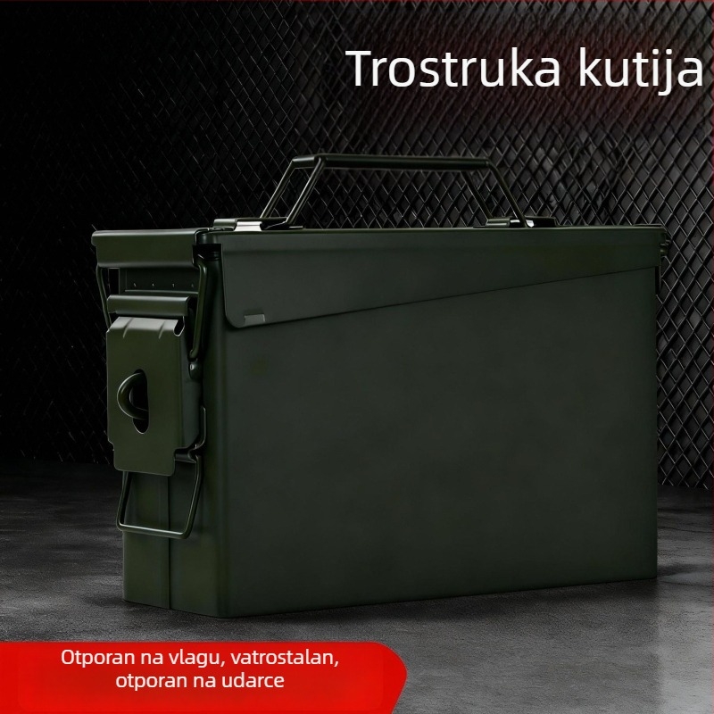 Prijenosna metalna kutija za alate s trostranom zaštitom, bočna kutija za motocikl, višenamjenska zaštitna kutija za alate