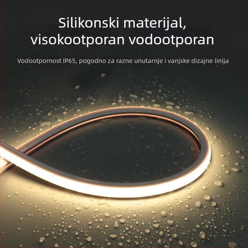 Fleksibilna silikon LED traka, savitljiva ugrađena LED traka, 12/24/220 V, IP65, 120 LED-a (2835)