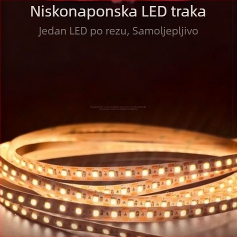24V RGB LED traka, dvostruka temperatura boje, samoljepiva, ultra sjajna linearna svjetlost, bez treptanja, pametno podešavanje