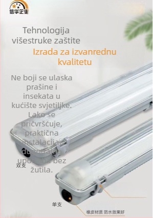 LED T8 s trostrukom zaštitom, komplet s dvostrukim cijevima, eksplozijski otporan difuzor, vodootporan, otporan na magljenje i prašinu, cijev za pročišćavanje