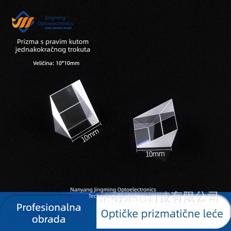 Optički trokutasti prizma s pravim kutom, K9 staklo, dimenzije 10×10×10 mm