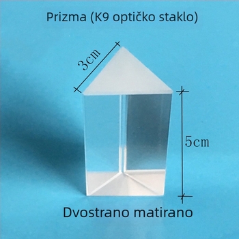 Optički set od pet dijelova za djecu: konveksno ogledalo, trouglasti prizma, konkavno ogledalo, konkavna leća i konveksna leća