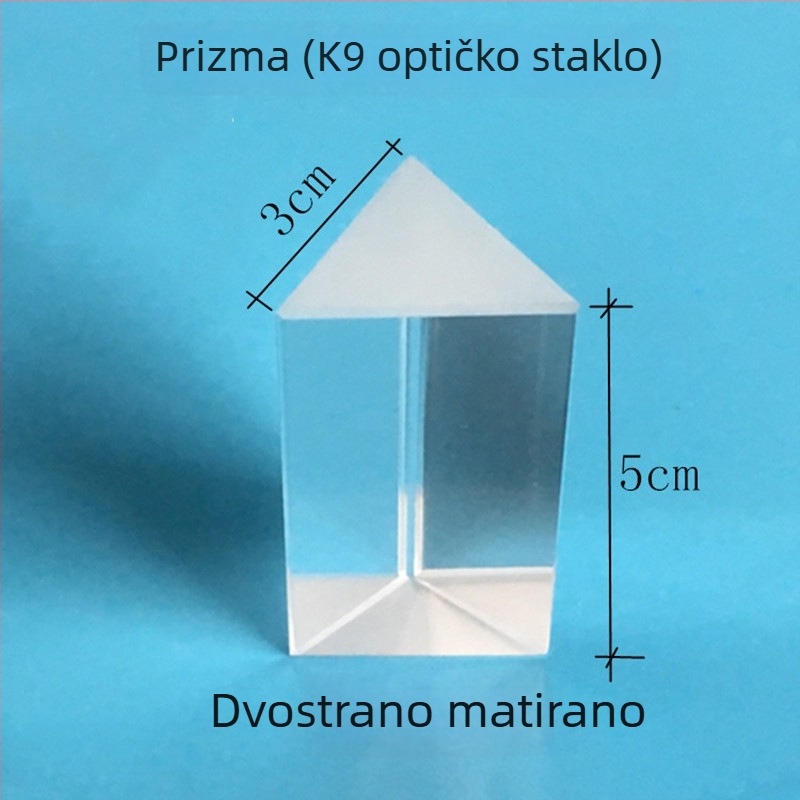 Optički set od pet dijelova za djecu: konveksno ogledalo, trouglasti prizma, konkavno ogledalo, konkavna leća i konveksna leća
