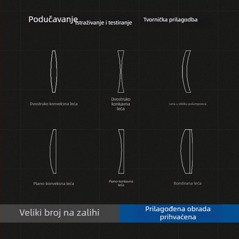Mala dvostruko konveksna leća, promjer 6 mm, optička staklena leća za laserski mikroskop