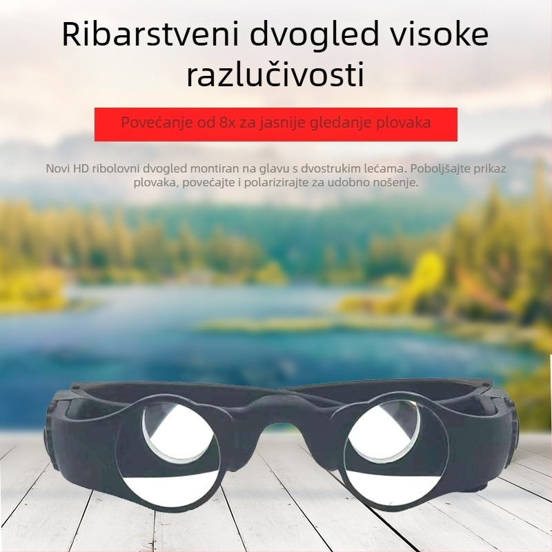 8x ribolovni teleskop s naglavnim nosačem, za promatranje plut, zumiranje i širok kut pogleda na otvorenom