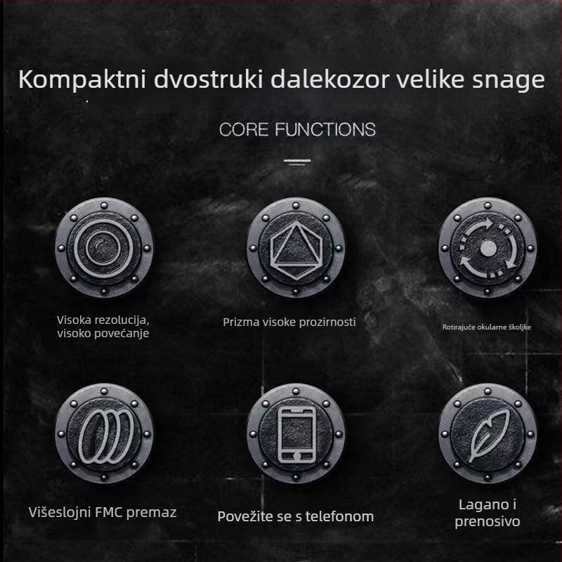 Monokularni teleskop visokog povećanja, njemačke kvalitete, profesionalnog razreda, za odrasle, na otvorenom, HD, za gledanje u uvjetima slabog osvjetljenja, za koncerte