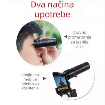 Monokularni teleskop 8x, HD prikaz, noćni vid, za fotografiranje na otvorenom