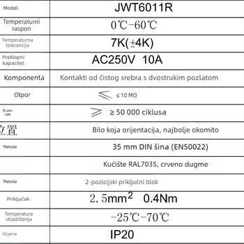 JWT6011 regulator temperature i vlage za ormarić – Rip Electric, automatsko podešavanje temperature