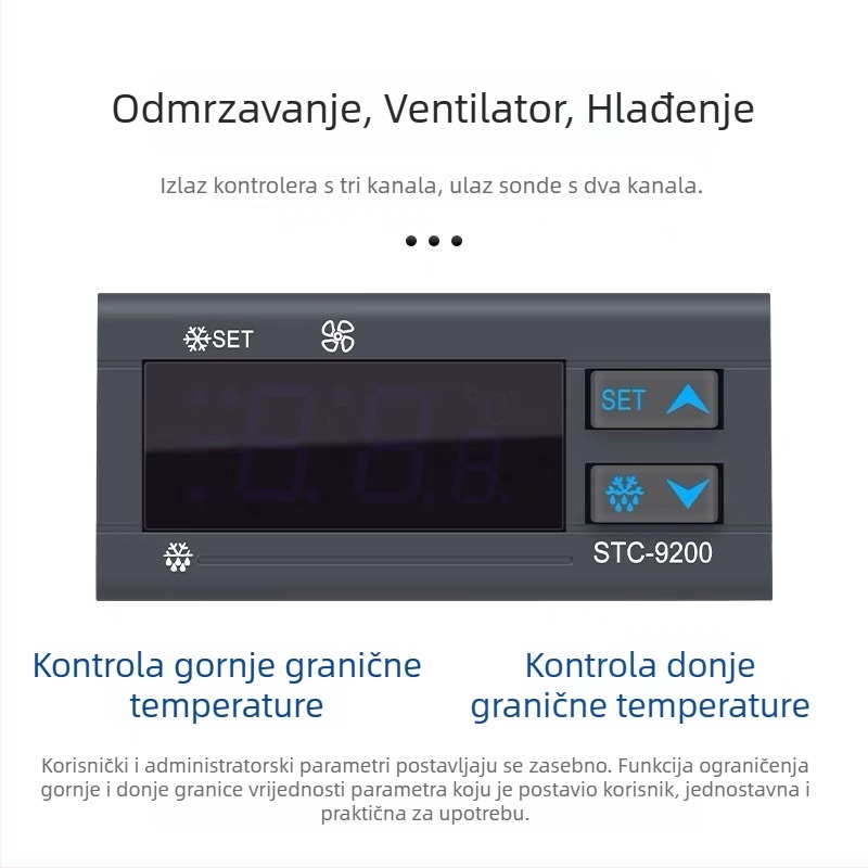 STC-9200 Digitalski kontroler temperature za zamrzivač s funkcijom odmrzavanja