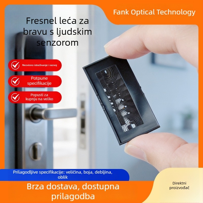 Fresnel leća kvadratnog oblika, optička leća za detekciju tijela, za automatska vrata, infracrveni senzor