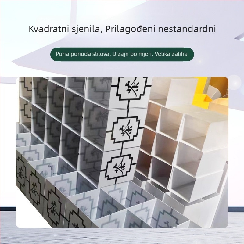 Vodootporan akrilni abazur za dvornu rasvjetu, cilindrično‑kvadratni dizajn, 10×10×10 cm