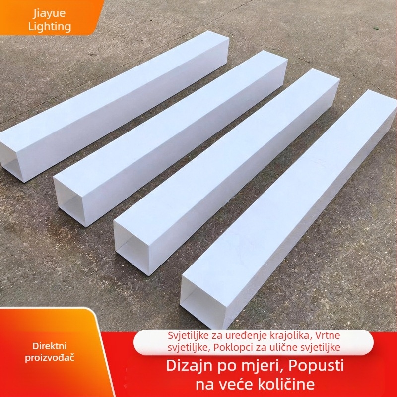 Vodootporan akrilni abazur za dvornu rasvjetu, cilindrično‑kvadratni dizajn, 10×10×10 cm