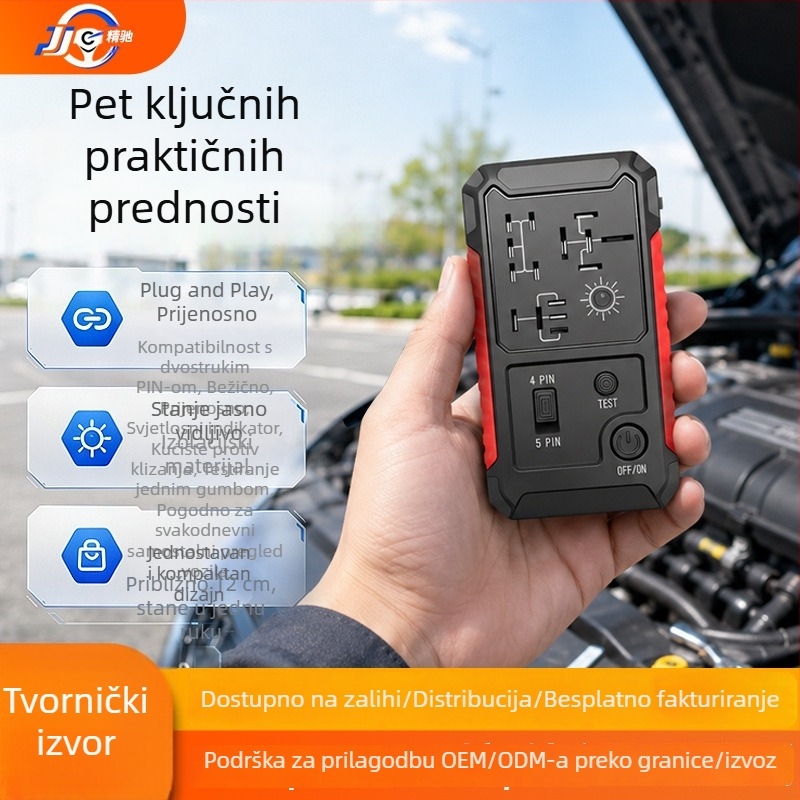 Detektor releja za automobil USB verzija, 12V univerzalni, siguran i stabilan, prijenosna litijeva baterija, prilagođeno alatu za popravke automobila