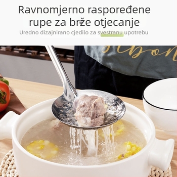 Set kuhinjskih posuđa od nehrđajućeg čelika: spatula, žlica za juhu, žlica s otvorima, cedilna žlica, žlica za kašu
