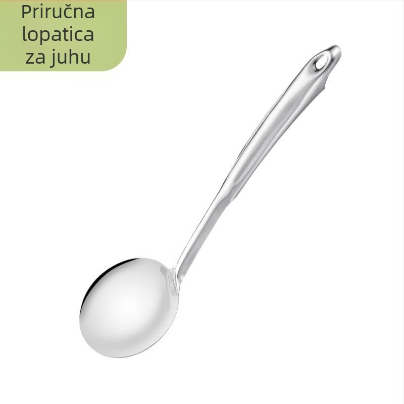 Set kuhinjskih posuđa od nehrđajućeg čelika: spatula, žlica za juhu, žlica s otvorima, cedilna žlica, žlica za kašu
